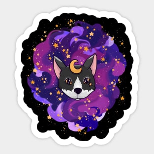 Starry Galaxy Cat Sticker